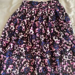 Charlotte Russe Hi-Lo Midi Skirt in Black, Pink & Blue Size S